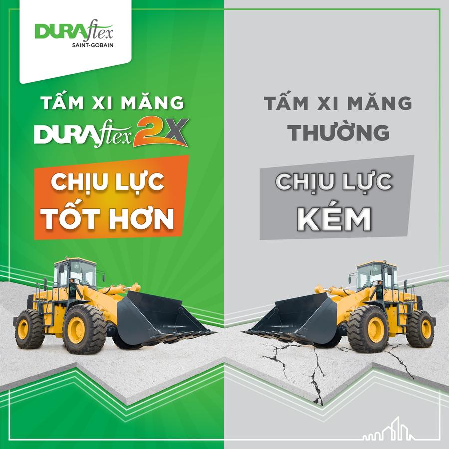 Tấm xi măng Cemboard làm vách ốp tường ngoài trời DURAflex 2X siêu bền bỉ, chịu lực và va đập tốt