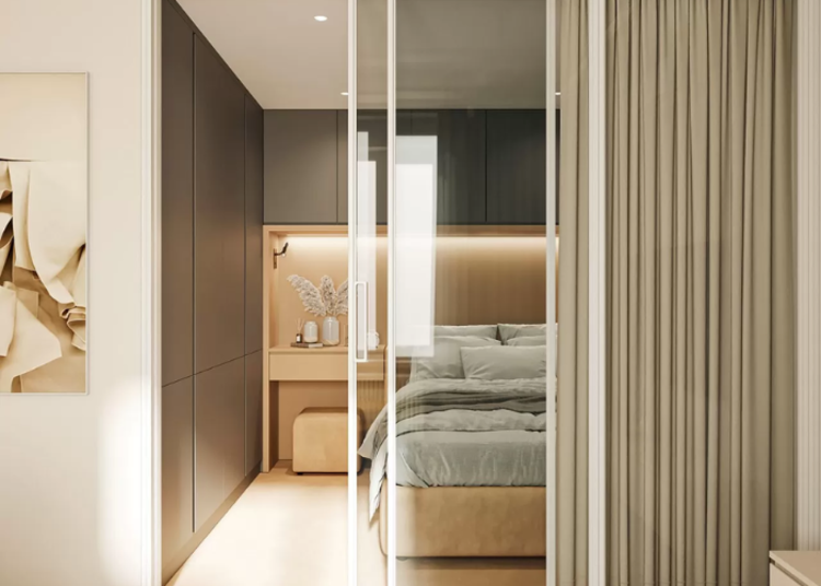 Vách ngăn phòng ngủ di động bằng kính